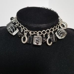 Silver Tone Bracelet with charms